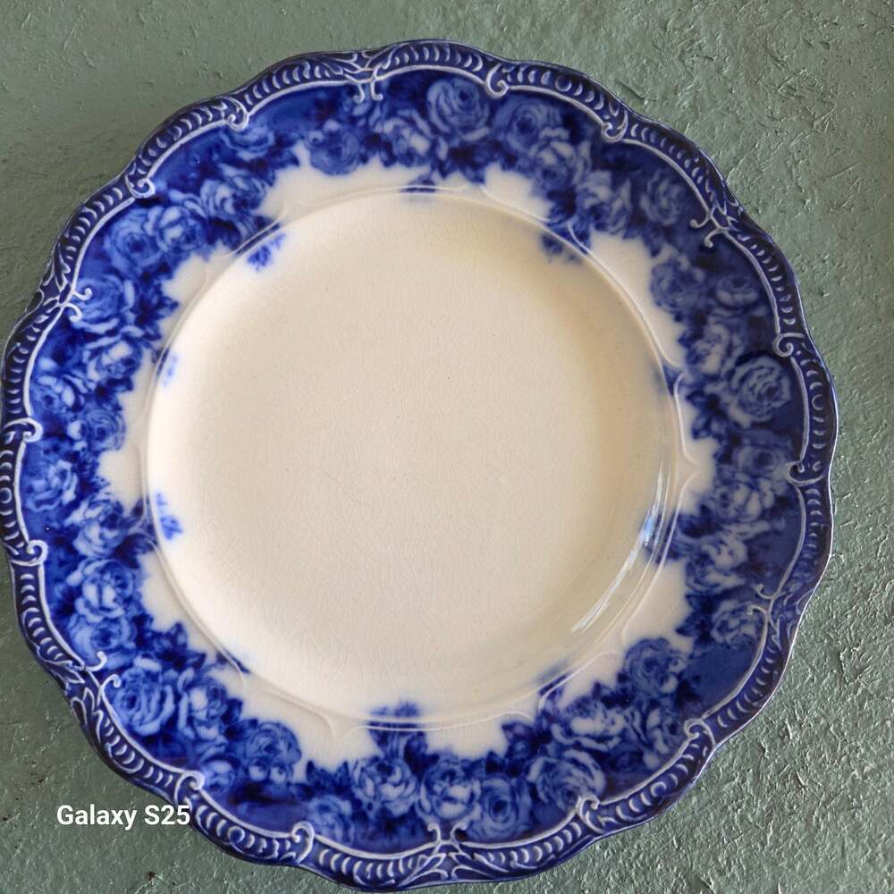 Grindley Osborne Flow Blue Semi Porcelain Dinner Plate